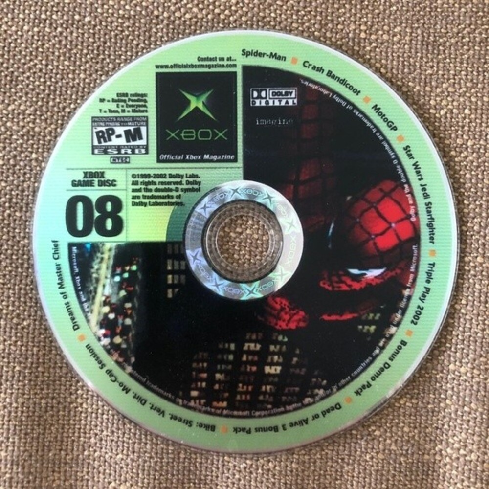 Official XBOX Magazine Spider-man Demo Game Disc 08 July 2002 Vintage
